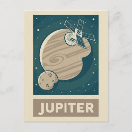 Cartão Postal Jupiter Retro Galaxy Satélite