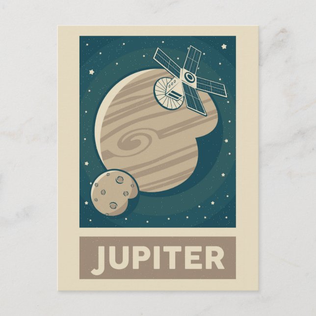 Cartão Postal Jupiter Retro Galaxy Satélite (Frente)