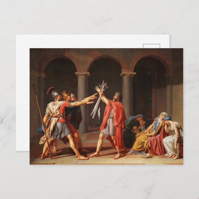 Cartão Postal Juramento do Horácio por Jacques-Louis David (Frente/Verso)