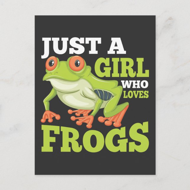 Cartão Postal Just a Girl Who Loves Frogs Amphibian Animal Lover (Frente)