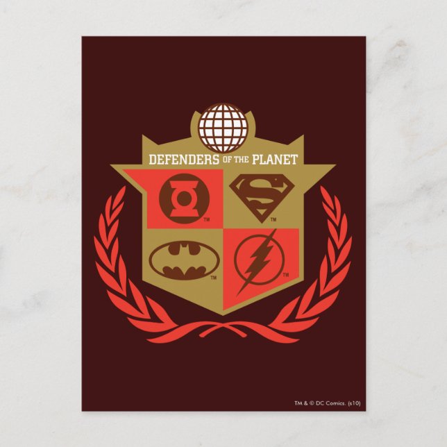 Cartão Postal Justice League Defenders of the Planet (Frente)