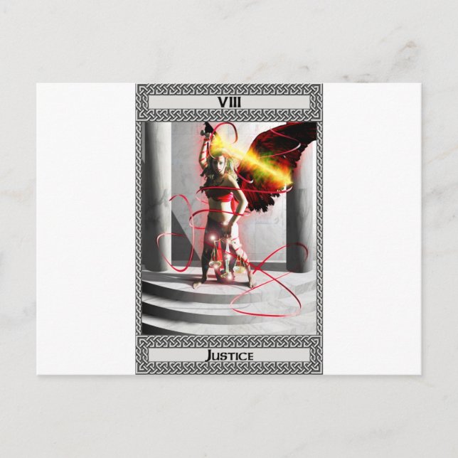 Cartão Postal Justice Tarot Card Art (Frente)