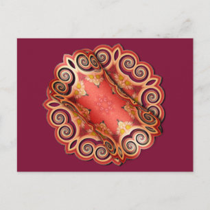 Cartão Postal K143 Red Swirl Curl