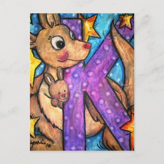 Cartão Postal K é Kangaroo (Frente)
