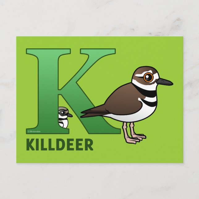 Cartão Postal K é para Killdeer (Frente)