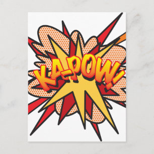 Cartão Postal KA-POW Diversão Arte Pop de Quadrinhos Retrô