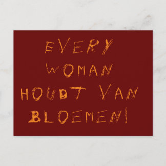 Cartão Postal Kaart conheceu taalgrapje, die bos bloemen aankond