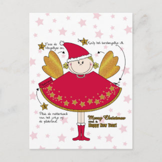 Cartão Postal Kaart kerstengeltje knutselen DIY