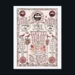 Cartão Postal Kabbalah Design<br><div class="desc">Ilustração antiga e misteriosa de Kabbalah, de DoverPictura. Encontre a imagem original em http://doverpictura.com/collection/0486991636</div>