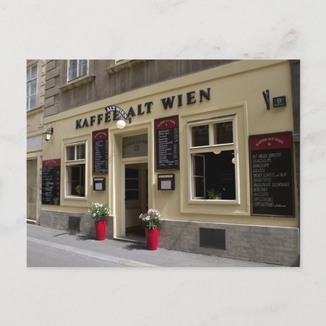 Cartão Postal Kaffee Alt Wien, Viena Áustria (Frente)