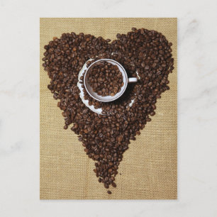 Cartão Postal Kaffee Herz