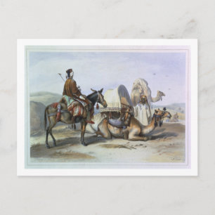 Cartão Postal Kafila com um Camel Bearing a Hodesh, ilustração