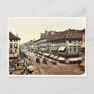 Cartão Postal Kaiser Strasse, Karlsruhe, Baden, Alemanha clássi