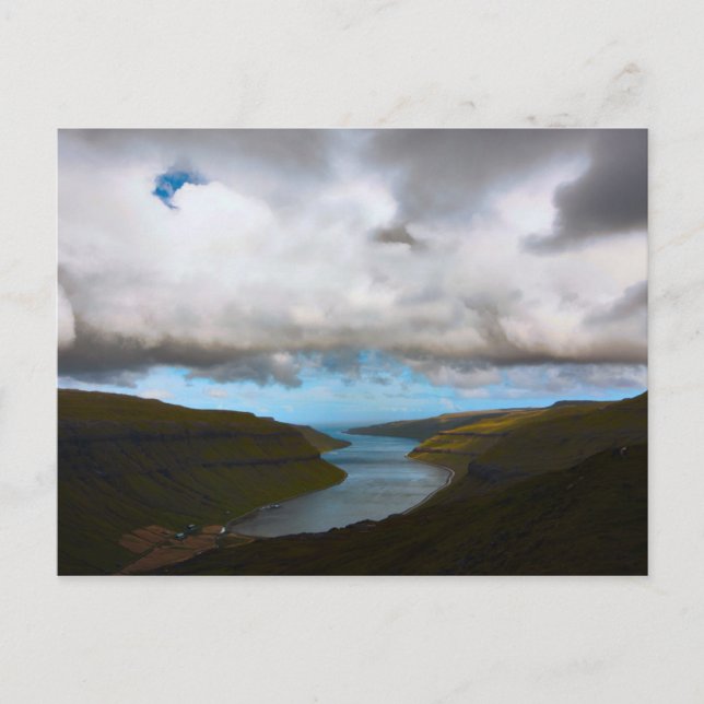 Cartão postal Kaldbaks Fjord, Ilhas Faroé (Frente)