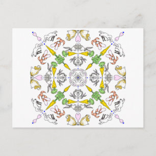 Cartão Postal Kaleidoscope rabbits