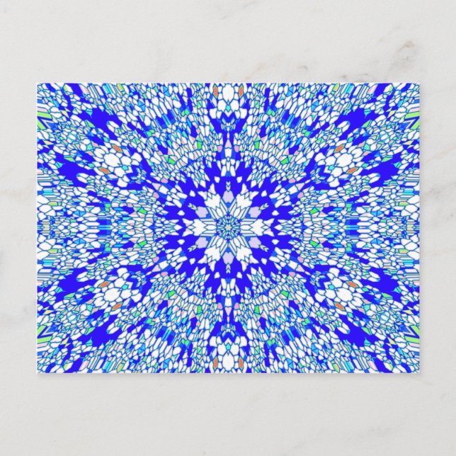 Cartão Postal Kaleidoscópio Azul (Frente)