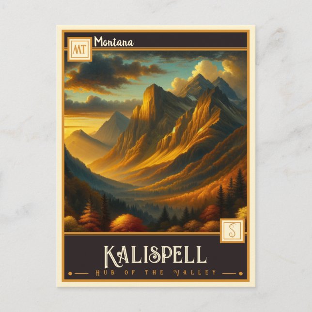 Cartão Postal Kalispell, Montana | Vintage (Frente)