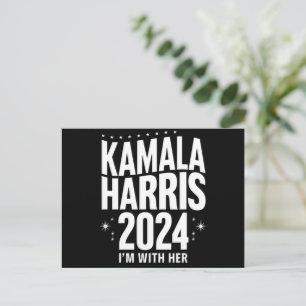 Cartão Postal Kamala 2024 Apoio Estou Com Ela Kamala Harris 