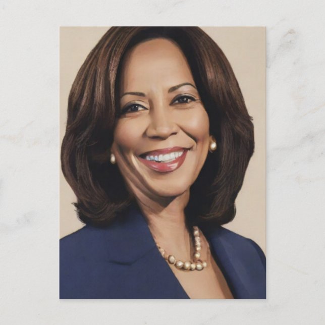 Cartão Postal Kamala Harris 2024 1rua índia Melanina Sista (Frente)