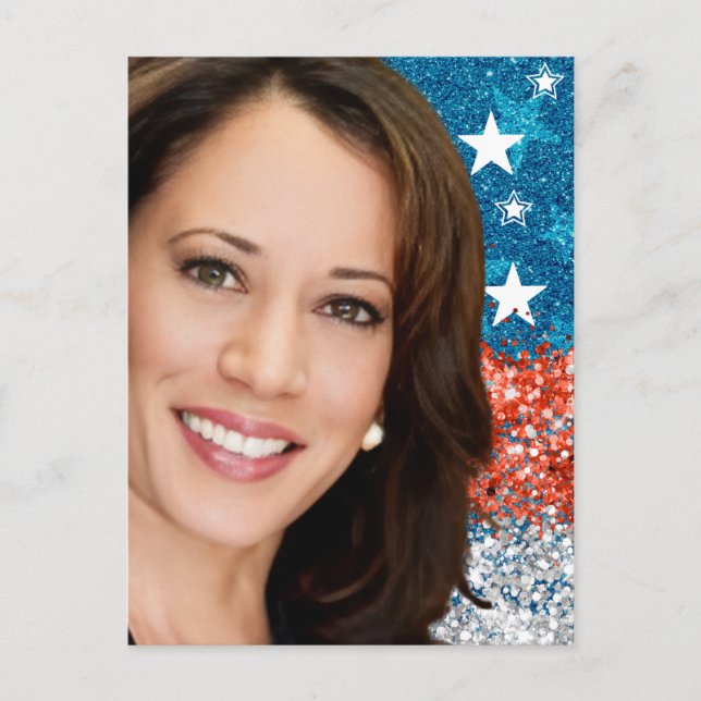Cartão Postal Kamala Harris 2024 meu presidente é negro e famoso (Frente)