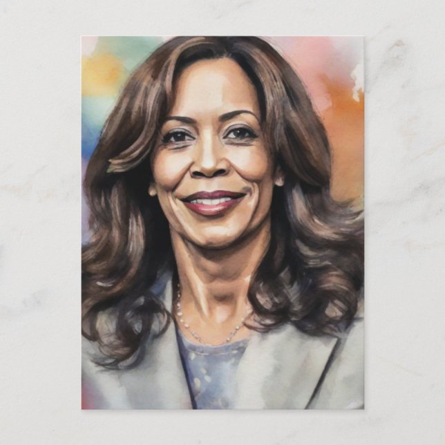 Cartão Postal Kamala Harris 2024 meu presidente é negro e famoso (Frente)