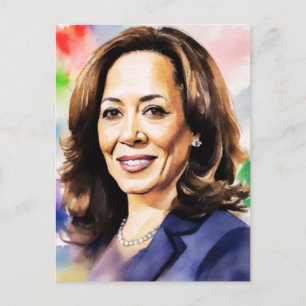 Cartão Postal Kamala Harris 2024 meu presidente é um negro e fem