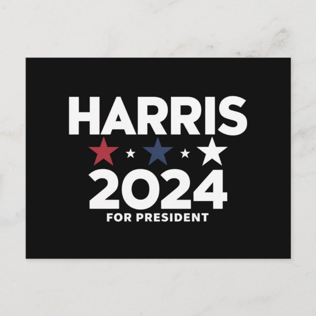 Cartão Postal Kamala Harris 2024 Para A Campanha Eleitoral Do Pr (Frente)