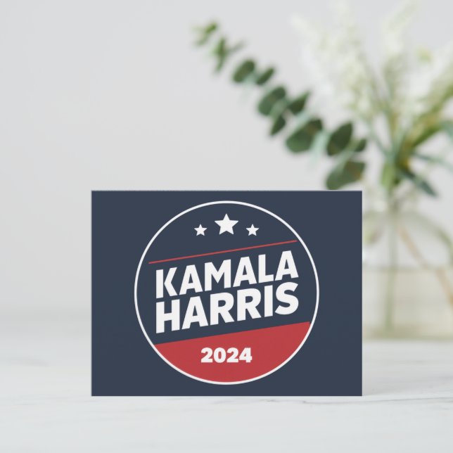 Cartão Postal Kamala Harris 2024 Para Presidente Retro Eleição (Em pé/Frente)