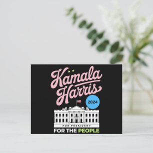 Cartão Postal Kamala Harris 2024 Voto Social Democrata Azul