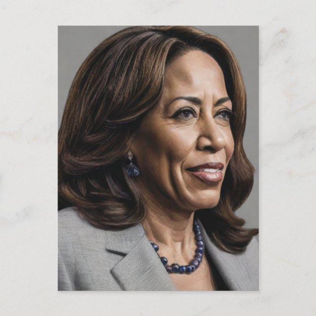 Cartão Postal Kamala Harris 2024 VP ao Presidente Black Women Si (Frente)