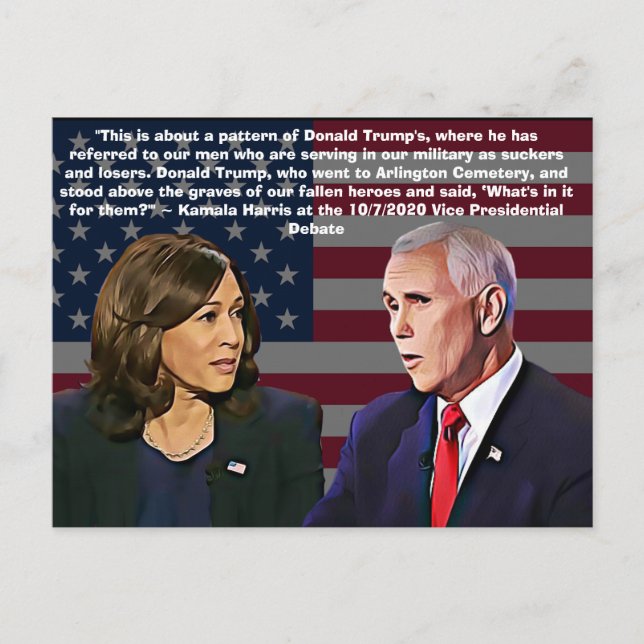 Cartão Postal Kamala Harris Cote durante o Debate VP (Frente)