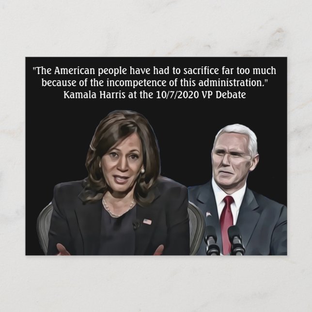 Cartão Postal Kamala Harris Cote durante o Debate VP (Frente)