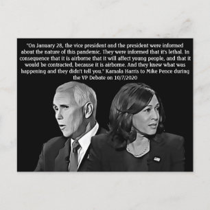 Cartão Postal Kamala Harris Cote durante o Debate VP