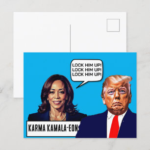 Cartão Postal Kamala Harris diz trump up