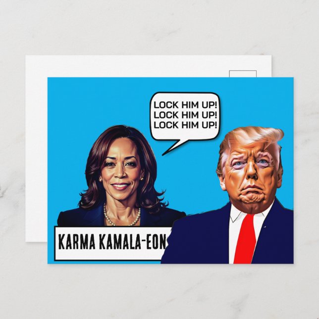 Cartão Postal Kamala Harris diz trump up (Frente/Verso)