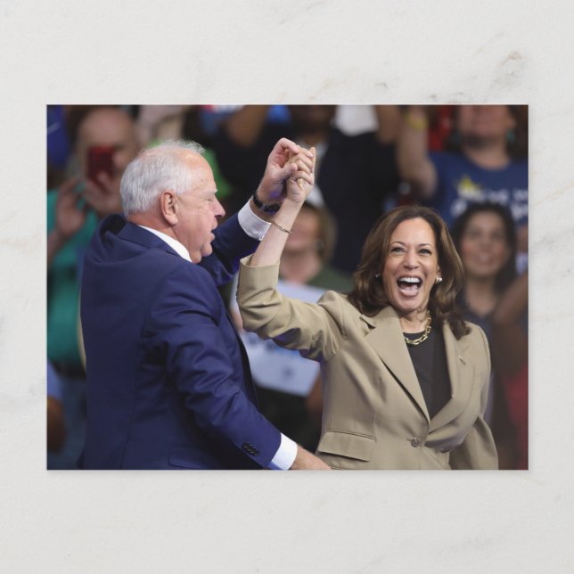 Cartão Postal Kamala Harris e Tim Walz (Frente)