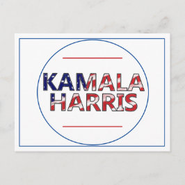 Cartão Postal Kamala Harris Em Bandeiras