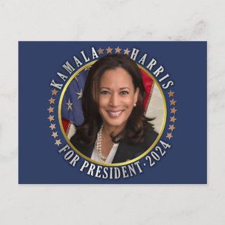 Cartão Postal Kamala Harris para Presidente 2024 Foto Democrata