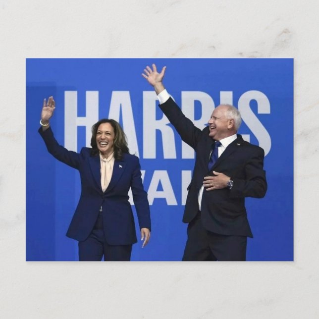 Cartão Postal Kamala Harris Tim Walz (Frente)