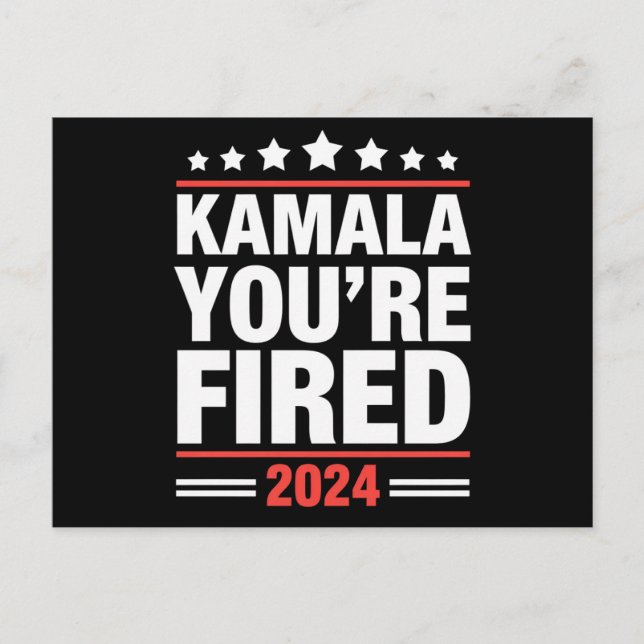 Cartão Postal Kamala Você Está Demitida Kamala Harris 2024 (Frente)