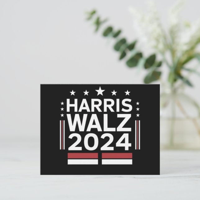 Cartão Postal KamalaHarris TimWaltz 2024 (Em pé/Frente)