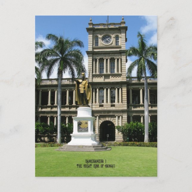 Cartão Postal Kamehameha, o rei Excelente do Havaí (Frente)