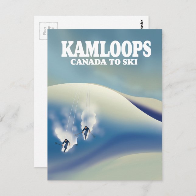 Cartão Postal Kamloops Canada para Ski (Frente/Verso)