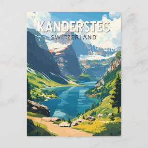 Cartão Postal Kandersteg Suíça Viagem Arte Vintage