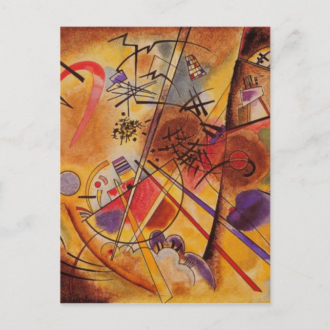 Cartão Postal Kandinsky Brown Yellow Red Blue (Frente)