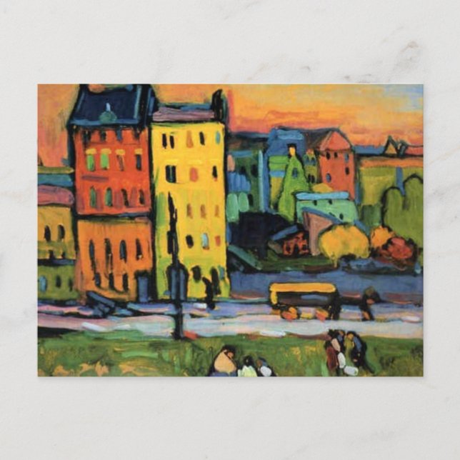 Cartão Postal Kandinsky - Casas em Munique, (Frente)