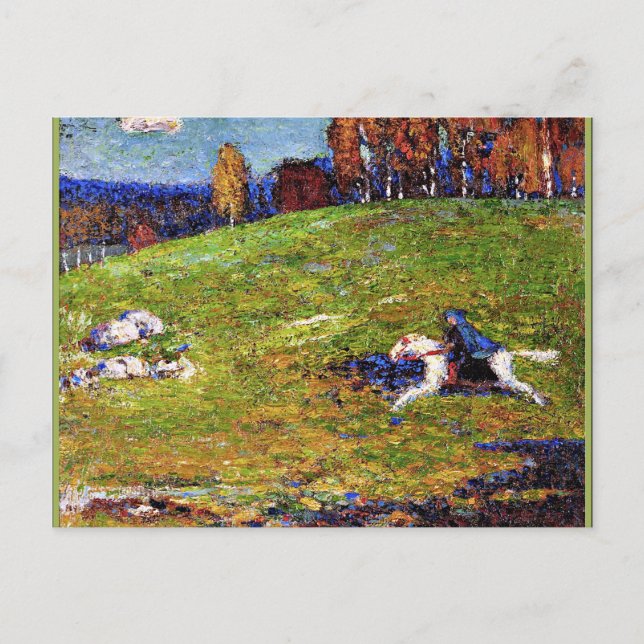 Cartão Postal Kandinsky - Cavaleiro Azul, pintura paisagística (Frente)