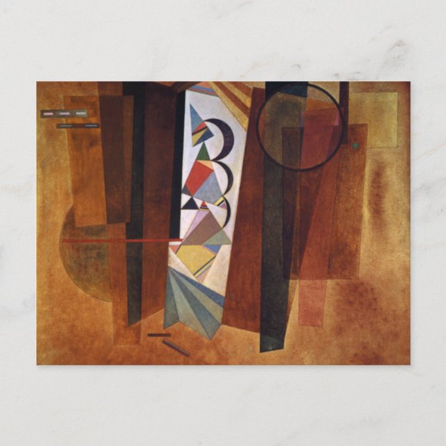 Cartão Postal Kandinsky Development in Brown Abstrato Painting (Frente)
