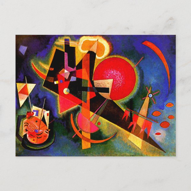 Cartão Postal Kandinsky - Em Azul, famosa trabalho de arte Card (Frente)