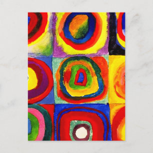 Cartão Postal Kandinsky Farbstudie Quadrate Esquadra Círculos de